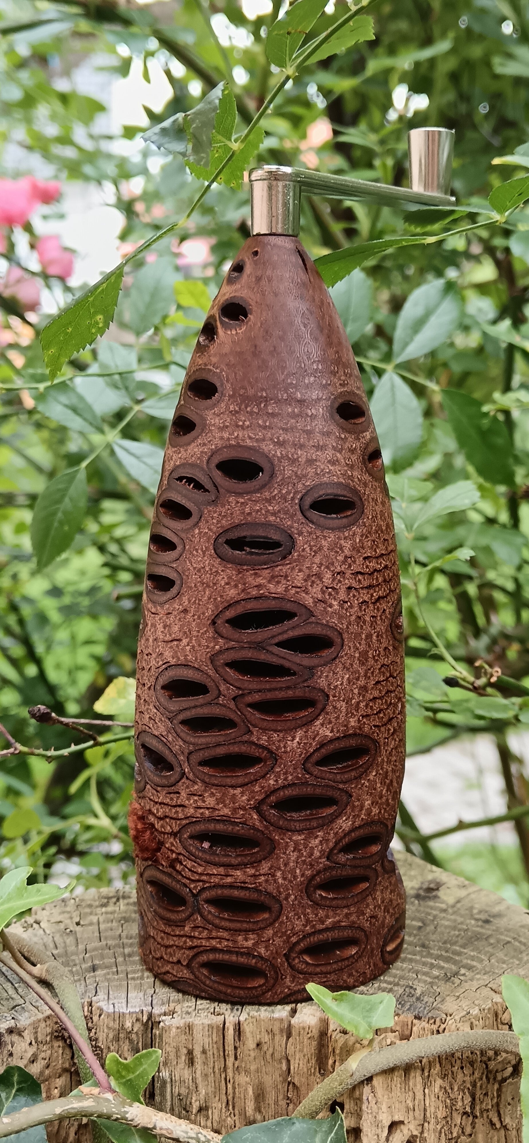 Handgedrechselte Muskatmühle – Unikat aus Banksia-Zapfen