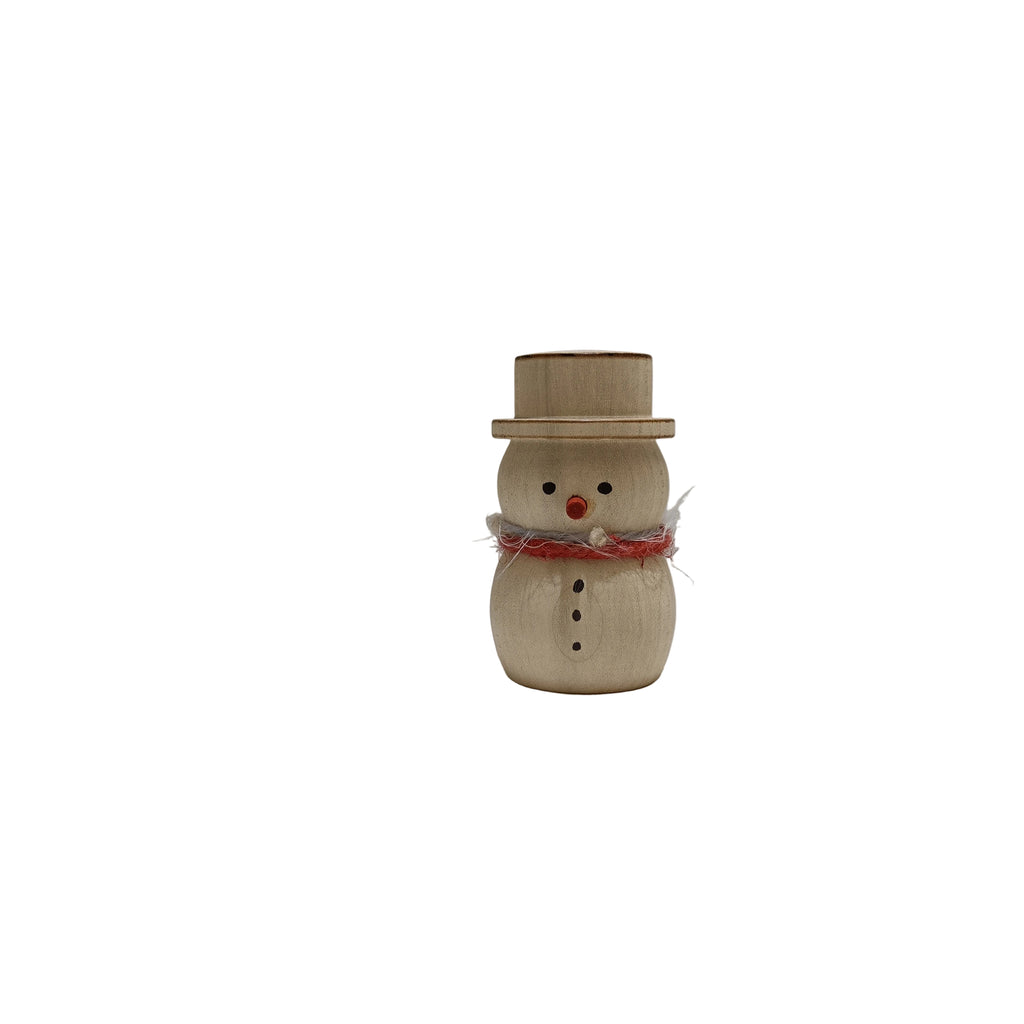 Handgedrechselter Holz-Schneemann Unikat