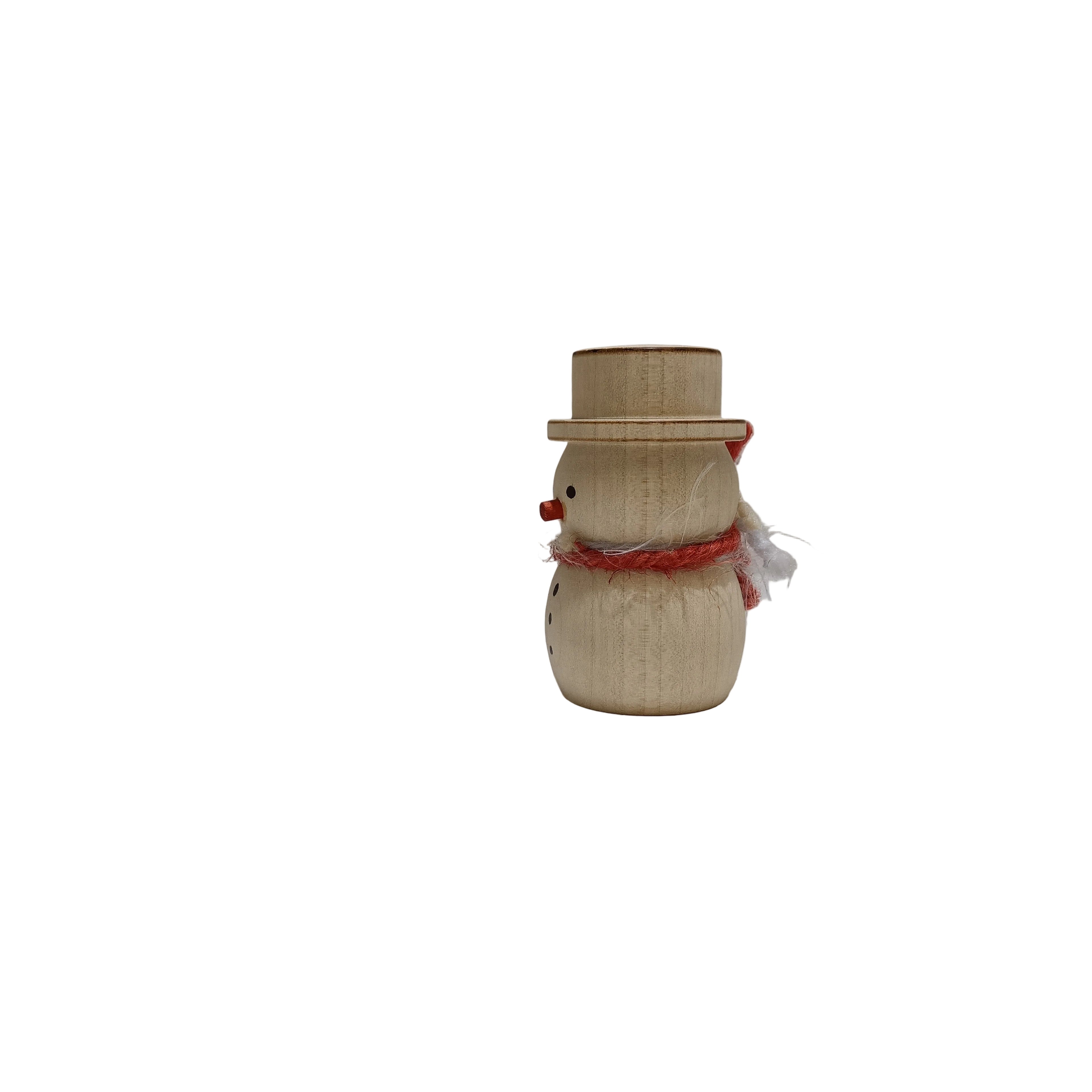 Handgedrechselter Holz-Schneemann Unikat