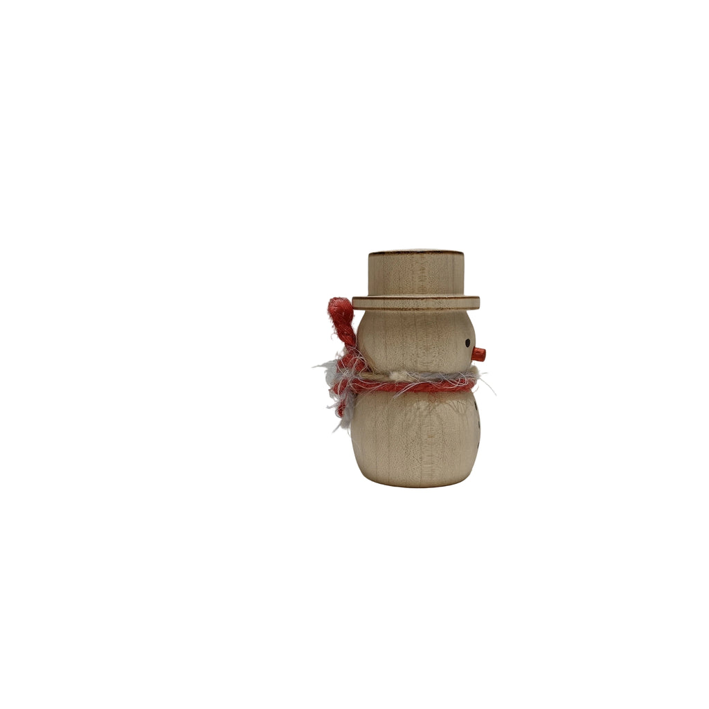 Handgedrechselter Holz-Schneemann Unikat